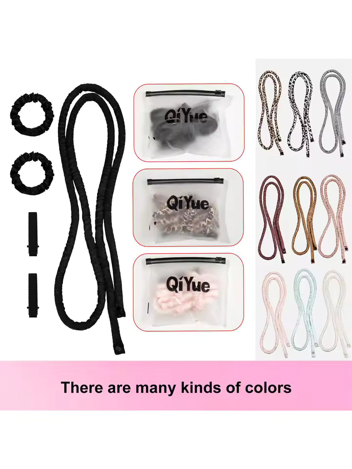 Heatless Silk Curling Rod Headband Set